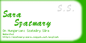 sara szatmary business card
