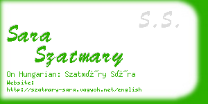 sara szatmary business card